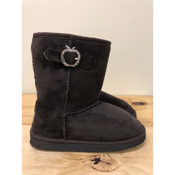 Apple Bottoms Veronica women  Brown faux suede & faux fur winter Boots SZ US 7 - Picture 1 of 9